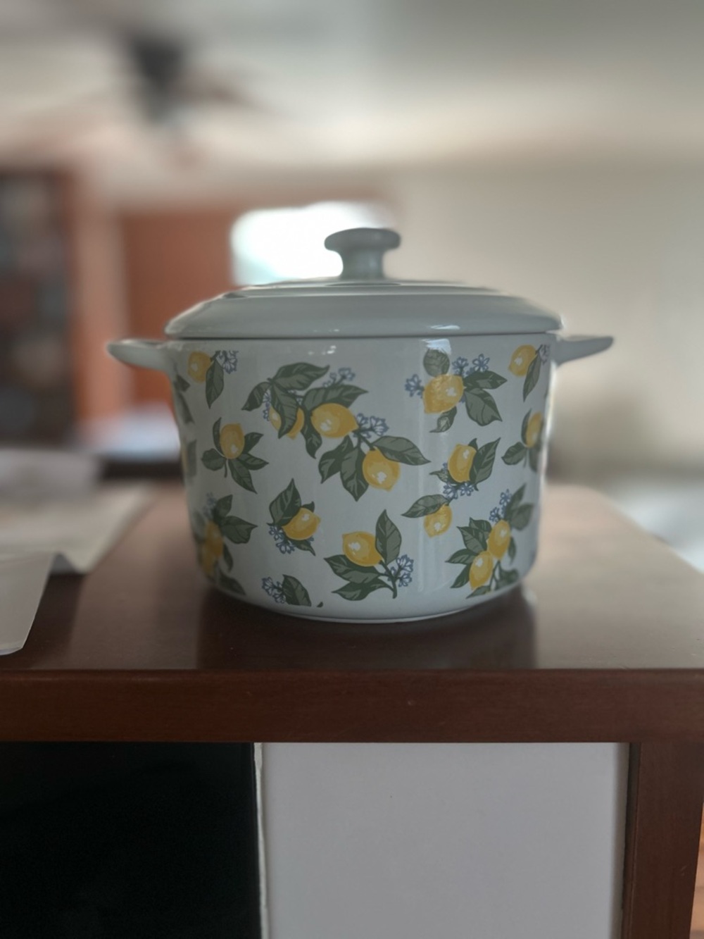 Lemon and Strawberry Pattern Ceramic Covered Mini Casserole